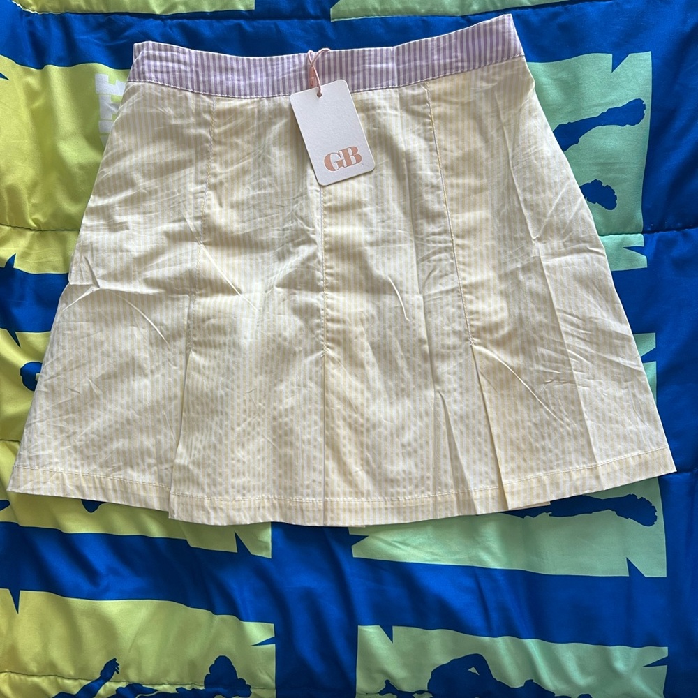 Gianni Bini Blue and White Striped Skirt - Picture 3 of 9